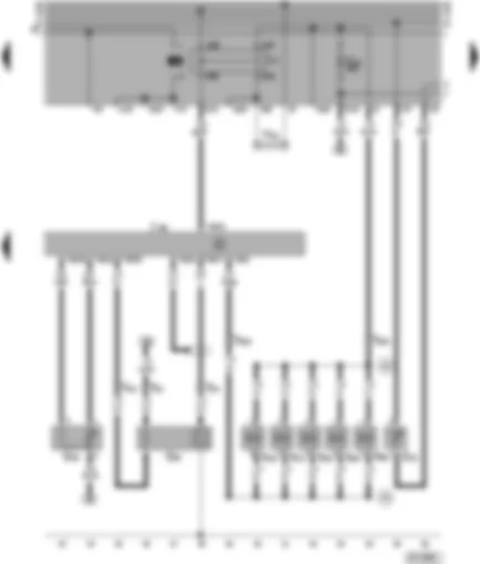 Wiring Diagram  VW TRANSPORTER 1998 - Digifant control unit - injectors - Lambda probe - throttle valve potentiometer