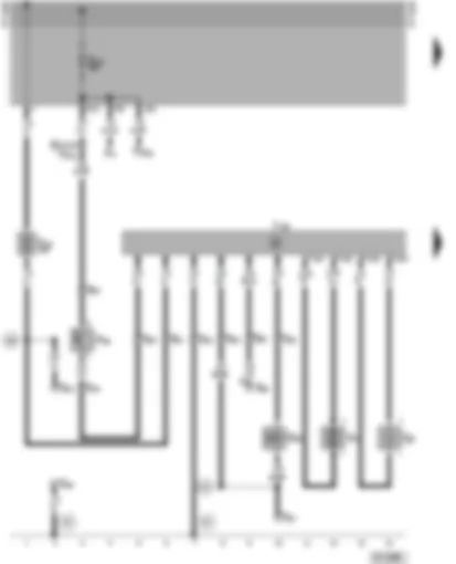 Wiring Diagram  VW TRANSPORTER 1998 - Heater control unit - glow plug - ambient temperature switch - combustion air blower - fuel pump