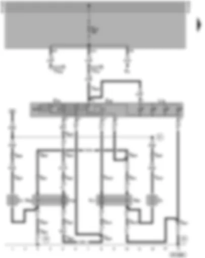 Wiring Diagram  VW TRANSPORTER 1998 - Mirror adjustment switch - mirror adjustment solenoid - heated exterior mirror - mirror adjustment motor