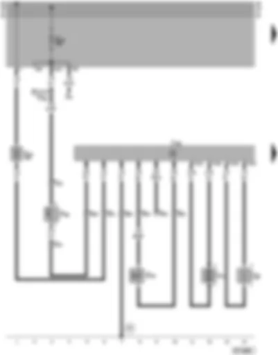 Wiring Diagram  VW TRANSPORTER 1998 - Heater control unit - glow plug - ambient temperature switch - combustion air blower - fuel pump