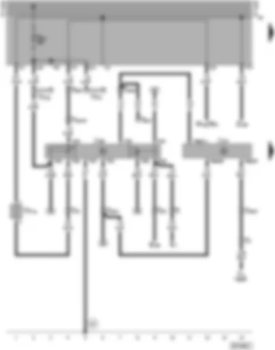 Wiring Diagram  VW TRANSPORTER 1998 - Automatic gearbox control unit - relay for starter inhibitor and reversing lights
