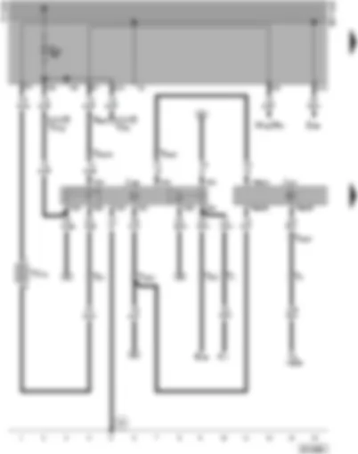 Wiring Diagram  VW TRANSPORTER 1998 - Automatic gearbox control unit - relay for starter inhibitor and reversing lights