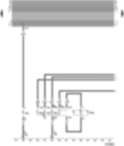 Электросхемa  VW TRANSPORTER 1999 - Левый указатель поворота - левый габаритный огонь - левый фонарь заднего хода - левый стоп-сигнал - верхний стоп-сигнал
