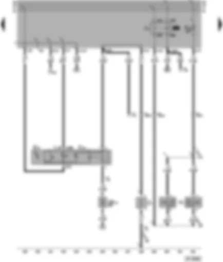 Электросхемa  VW TRANSPORTER 1999 - Обогрев заднего стекла - двухтоновый звуковой сигнал