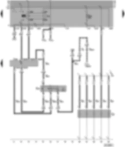 Wiring Diagram  VW TRANSPORTER 2000 - Diesel direct injection system control unit - cruise control system switch - glow plugs - engine