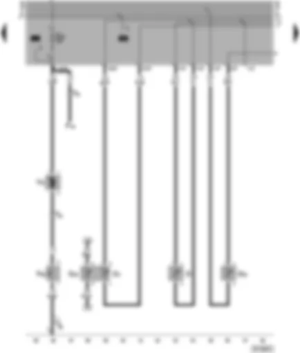 Wiring Diagram  VW TRANSPORTER 1999 - Continued coolant circulation - fuel gauge sender - coolant shortage indicator sender - coolant temperature sender