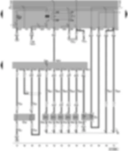 Wiring Diagram  VW TRANSPORTER 1999 - Simos control unit - injectors - lambda probe - coolant temperature sender