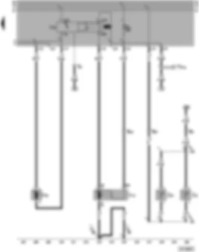 Электросхемa  VW TRANSPORTER 1999 - Очиститель и омыватель заднего стекла (подъёмная дверь) - обогреваемые жиклёры стеклоомывателя