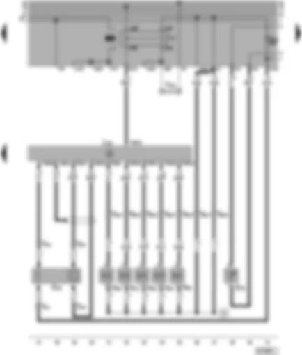 Wiring Diagram  VW TRANSPORTER 1997 - Simos control unit - injectors - Lambda probe - coolant shortage indicator sender