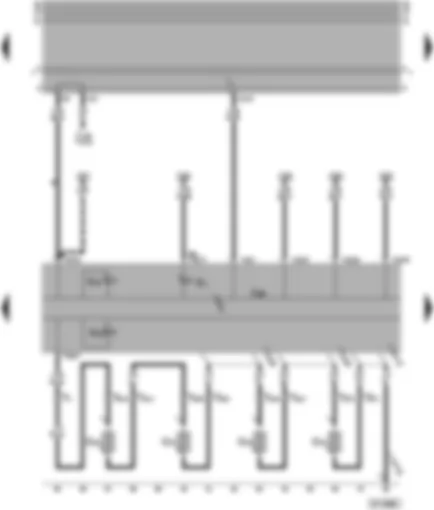 Электросхемa  VW TRANSPORTER 1999 - Комбинация приборов - контрольная лампа износа тормозных колодок - контрольная лампа дальнего света