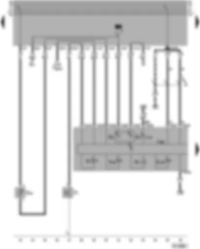 Электросхемa  VW TRANSPORTER 1999 - Комбинация приборов - системы контроля за давлением масла и ОЖ - указатель уровня топлива - подсветка цифрового дисплея - зуммер/звуковой сигнализатор