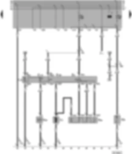 Электросхемa  VW TRANSPORTER 1999 - Приточный вентилятор - выключатель приточного вентилятора - двухходовой клапан заслонок приточной вентиляции/рециркуляции - переключатель приточная вентиляция/рециркуляция - плафон освещения вещевого ящика