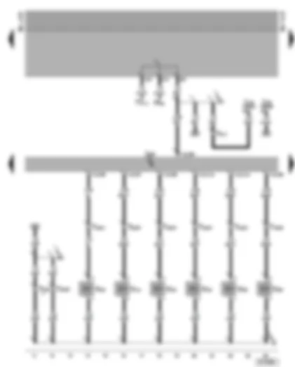Wiring Diagram  VW TRANSPORTER 2002 - Motronic control unit - injectors