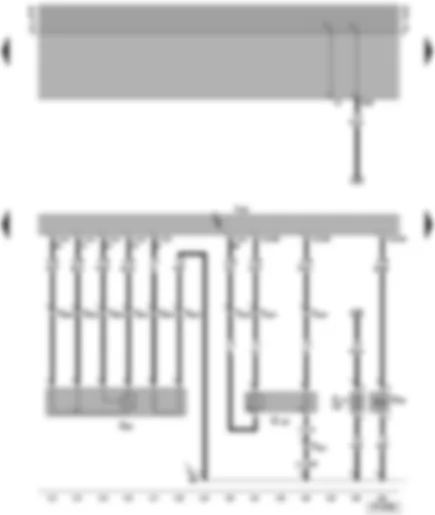 Wiring Diagram  VW TRANSPORTER 2002 - Motronic control unit - lambda probe upstream of catalytic converter - lambda probe downstream of catalytic converter - activ. charcoal filter system solenoid