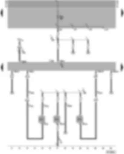 Wiring Diagram  VW TRANSPORTER 2000 - Climatronic control unit - refrigerant circuit solenoid valve - two-way valve for coolant shut-off - additional heat exchanger valve