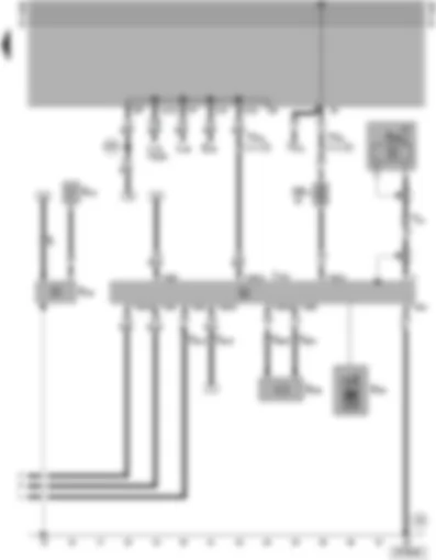 Wiring Diagram  VW TRANSPORTER 1999 - Operating electronics control unit - window aerial - telephone microphone - mobile telephone - telephone aerial - aerial amplifier