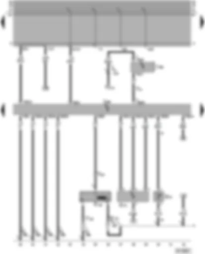 Wiring Diagram  VW TRANSPORTER 2000 - Diesel direct injection system control unit - engine speed sender - air mass meter - intake manifold temperature sender - self-diagnosis connection