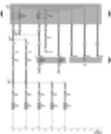Электросхемa  VW TRANSPORTER 2004 - Блок управления системы впрыска дизельного двигателя - свечи накаливания - реле свечей накаливания - реле дополнительного насоса системы охлаждения