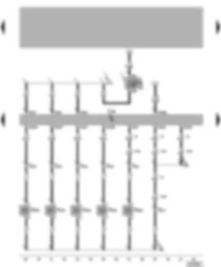 Электросхемa  VW TRANSPORTER 2004 - Блок управления системы впрыска дизельного двигателя - клапаны насос-форсунок