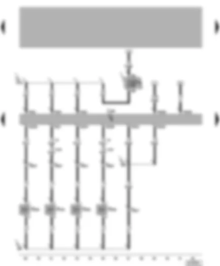 Электросхемa  VW TRANSPORTER 2004 - Блок управления системы впрыска дизельного двигателя - клапаны насос-форсунок