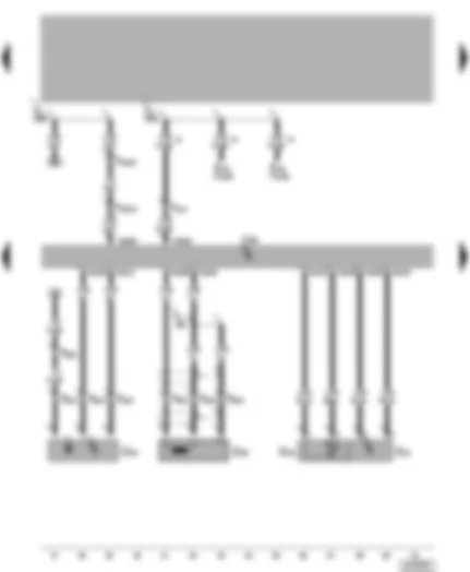 Электросхемa  VW TRANSPORTER 2004 - Блок управления системы впрыска дизельного двигателя - датчик числа оборотов двигателя - датчик давления наддува - датчик Холла - датчик температуры воздуха на впуске