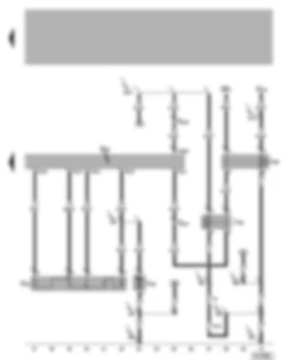 Электросхемa  VW TRANSPORTER 2004 - Приточный вентилятор задний - балластное сопротивление заднего приточного вентилятора - разделительное реле приточного вентилятора - выключатель климатической установки - реле заднего приточного вентилятора