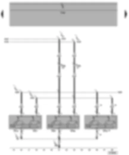 Электросхемa  VW TRANSPORTER 2004 - Плафон освещения салона левый и правый - плафон освещения задней части салона левый и правый - плафон освещения задней части салона