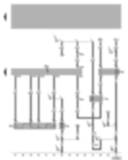 Электросхемa  VW TRANSPORTER 2004 - Приточный вентилятор задний - балластное сопротивление заднего приточного вентилятора - разделительное реле приточного вентилятора - выключатель климатической установки