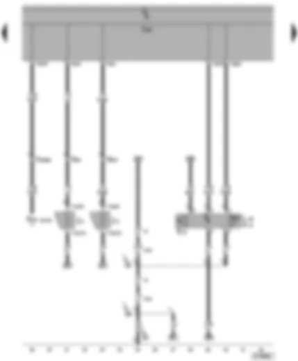 Wiring Diagram  VW TRANSPORTER 2004 - Onboard power supply control unit - exterior mirror heater button - heated exterior mirror - heated rear window switch