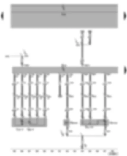 Wiring Diagram  VW TRANSPORTER 2004 - Rear fresh air blower switch - series resistor for rear fresh air blower - rear fresh air blower - rear potentiometer for temperature flap control motor - coolant shut-off valve