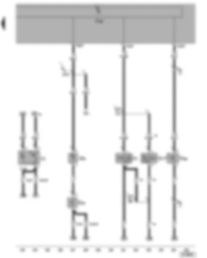Wiring Diagram  VW TRANSPORTER 2004 - Onboard supply control unit - cigarette lighter - glove compartment light - glove compartment light switch - horn or dual tone horn - bonnet contact switch