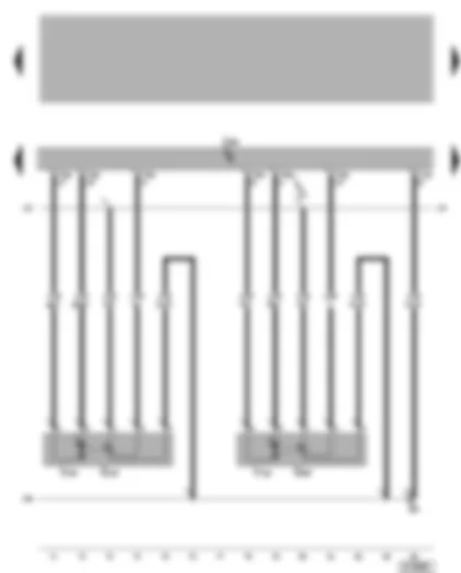 Электросхемa  VW TRANSPORTER 2008 - Блок управления Climatronic - исполнительный электродвигатель центрального дефлектора с потенциометром - исполнительный электродвигатель заслонок приточной вентиляции/рециркуляции с потенциометром