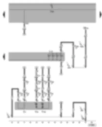 Wiring Diagram  VW TRANSPORTER 2004 - Front passenger mirror adjustment motor - front passenger side heated exterior mirror
