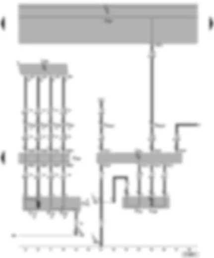 Электросхемa  VW TRANSPORTER 2004 - Привод центрального замка задней левой двери - контактная планка левой сдвижной двери - блок управления правой сдвижной двери - электродвигатель доводчика задней правой двери