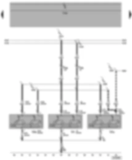 Электросхемa  VW TRANSPORTER 2004 - Плафон освещения салона передний - средний и задний (только для а/м со сдвижными дверями)