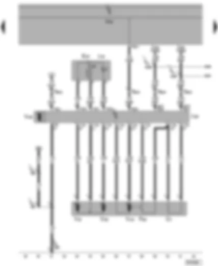 Wiring Diagram  VW TRANSPORTER 2004 - Window regulator switch in front passenger door - front passenger door control unit - window regulator motor - heated exterior mirror - front passenger side mirror adjustment motor