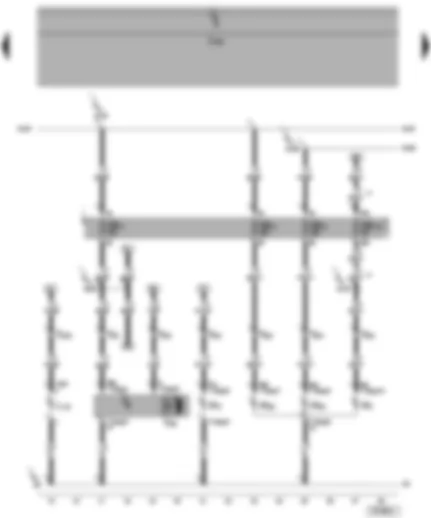 Электросхемa  VW TRANSPORTER 2004 - Предохранители - лампа ближнего света левой фары - лампа дальнего света левой фары - исполнительный электродвигатель корректора левой фары - лампа стояночного огня - лампа переднего левого указателя поворота