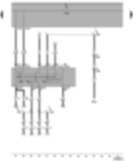 Электросхемa  VW TRANSPORTER 2004 - Блок управления бортовой сети - переключатель указателей поворота - выключатель стояночных огней - выключатель ближнего света и светового сигнала (вкл. дальний свет)