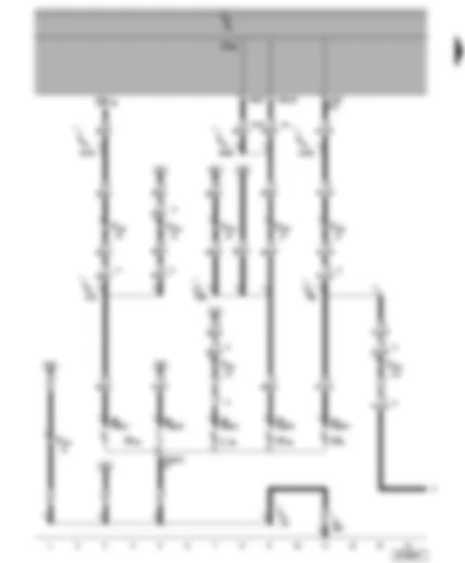 Wiring Diagram  VW TRANSPORTER 2004 - Onboard supply control unit - left brake and tail light bulb - rear left fog light bulb - left reversing light bulb