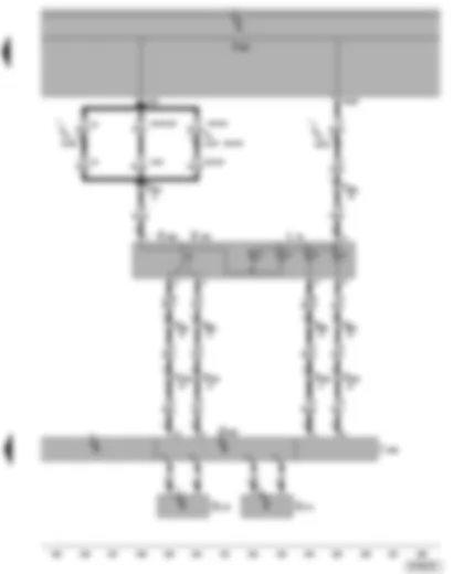 Электросхемa  VW TRANSPORTER 2004 - Блок управления защиты от несанкционированной буксировки и противоугонной системы - выключатель отключения системы охраны салона - приемо-передающий модуль 1 системы охраны салона - ультразвуковые датчики