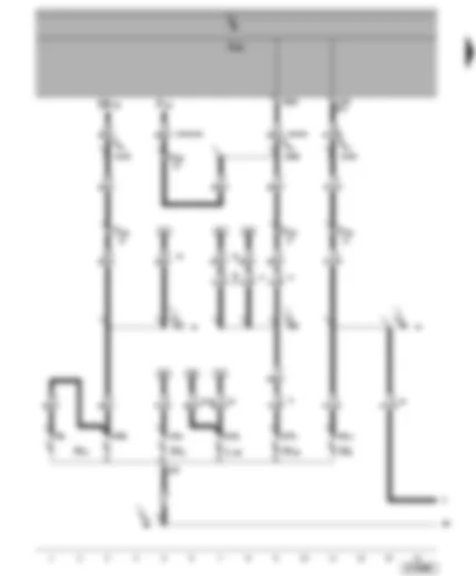 Wiring Diagram  VW TRANSPORTER 2009 - Onboard supply control unit - left brake and tail light bulb - rear left fog light bulb - left reversing light bulb