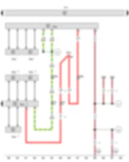Wiring Diagram  VW TRANSPORTER 2017 - Anti-theft alarm ultrasonic sensor - Interior monitor send and receive module 1 - Interior monitor send and receive module 2 - Fuse 52 on fuse holder C