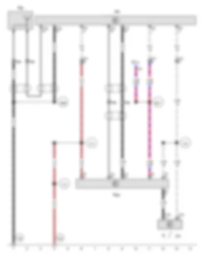 Wiring Diagram  VW TRANSPORTER 2017 - Control unit 1 for information electronics - Two-way signal amplifier for mobile telephone/data services - Radio - Telephone aerial - Storage compartment with interface for mobile telephone - Fuse 18 on fuse holder C