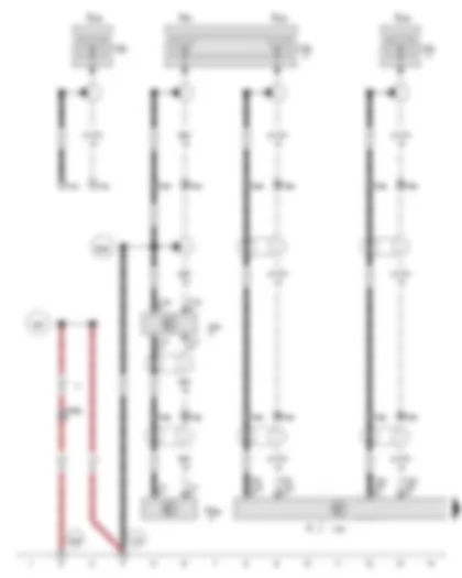 Wiring Diagram  VW TRANSPORTER 2017 - Control unit 1 for information electronics - Two-way signal amplifier for mobile telephone/data services - Radio - Aerial connection - Telephone aerial - Radio aerial - Storage compartment with interface for mobile telephone - Front passenger side exterior mirror