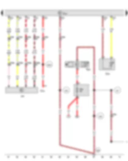 Wiring Diagram  VW TRANSPORTER 2017 - Operating and display unit for camping equipment - Ambient temperature sender 2 - Auxiliary air heater control unit - Fuse 9 in fuse holder H - Fuse 54 on fuse holder C