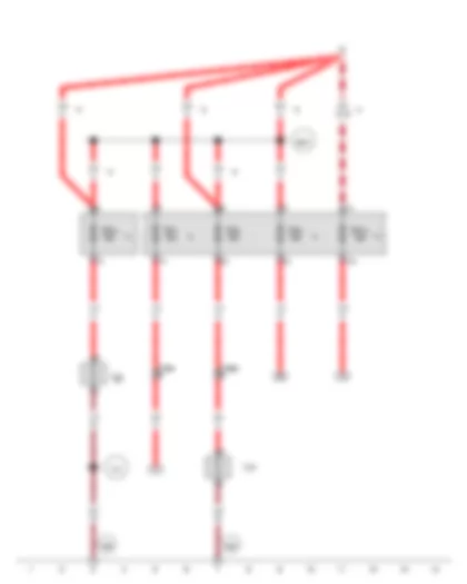 Wiring Diagram  VW TRANSPORTER 2017 - Second battery - Fuse 1 in fuse holder H - Fuse 2 in fuse holder H - Fuse 3 in fuse holder H - Fuse 10 in fuse holder H - Fuse 31 in fuse holder H - 12 V socket 3 - 12 V socket 6