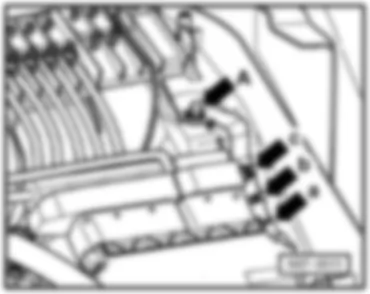 VW TRANSPORTER 2009 Overview of earth points in engine compartment