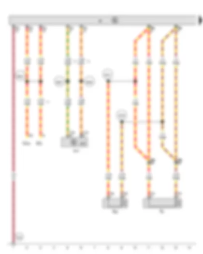 Wiring Diagram  VW UP 2014 - Onboard supply control unit - Data bus diagnostic interface - Radio - Front left loudspeaker - Front left treble loudspeaker