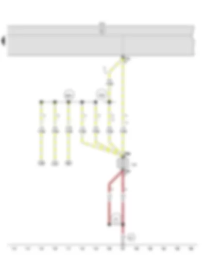 Wiring Diagram  VW UP 2015 - Onboard supply control unit - Left fog light bulb