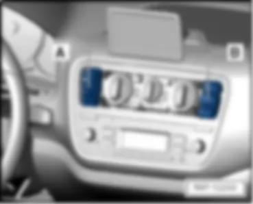 VW UP 2014 Switch module in centre of dash panel, -EX22-, -EX35-, -T16b-, -T16c-